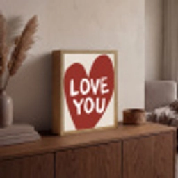 Loveyou - Hart - Rood Light Box met batterij (Wandlamp) middel -sfeer2