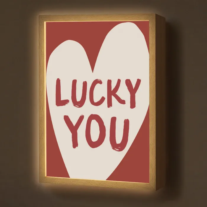 Lucky - Hart - Rood Light Box met batterij (Wandlamp) middel -z3d_website