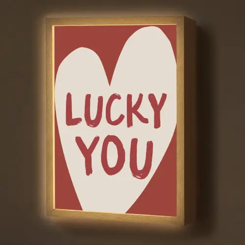Lucky - Hart - Rood Light Box met batterij (Wandlamp) middel -z3d_website