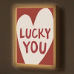 Lucky - Hart - Rood Light Box met batterij (Wandlamp) middel -z3d_website