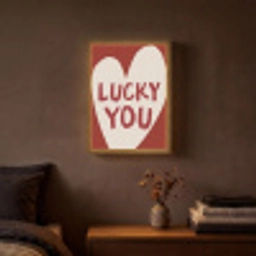 Lucky - Hart - Rood Light Box met batterij (Wandlamp) middel -sfeer4