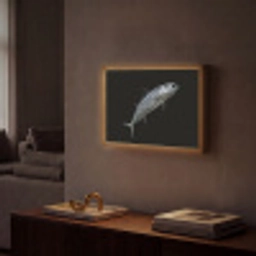 Makreel - Vis - Zwart Light Box met batterij (Wandlamp) middel -sfeer1