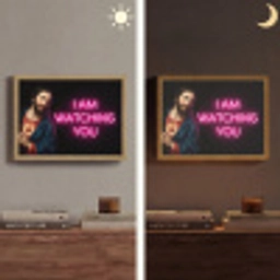 Man - Tekst - Neon Light Box met batterij (Wandlamp) middel -sfeer3