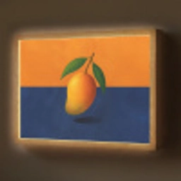 Mango - Vlakken - Bladeren - Oranje Light Box met batterij (Wandlamp) middel -z3d_website