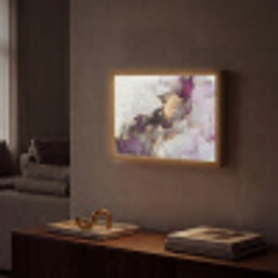 Marmer - Abstract - Goud - Paars Light Box met batterij (Wandlamp) middel -sfeer1