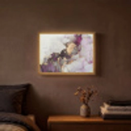 Marmer - Abstract - Goud - Paars Light Box met batterij (Wandlamp) middel -sfeer4