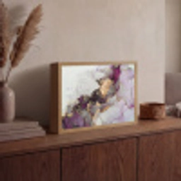 Marmer - Abstract - Goud - Paars Light Box met batterij (Wandlamp) middel -sfeer2