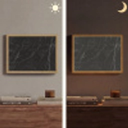Marmer - Zwart Light Box met batterij (Wandlamp) middel -sfeer3