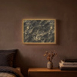 Marmer - Zwart - Goud Light Box met batterij (Wandlamp) middel 907 -sfeer4