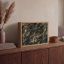 Marmer - Zwart - Goud Light Box met batterij (Wandlamp) middel 907 -sfeer2
