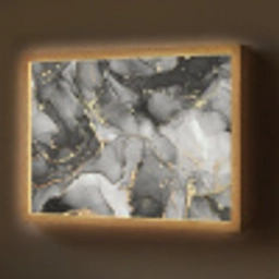 Marmer - Zwart - Goud - Grijs Light Box met batterij (Wandlamp) middel -z3d_website