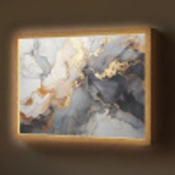 Marmer - Zwart - Goud - Wit Light Box met batterij (Wandlamp) middel -z3d_website