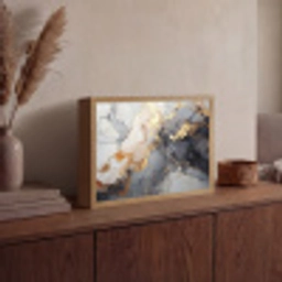 Marmer - Zwart - Goud - Wit Light Box met batterij (Wandlamp) middel -sfeer2