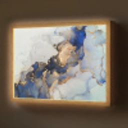 Marmer - Blauw - Goud Light Box met batterij (Wandlamp) middel -z3d_website