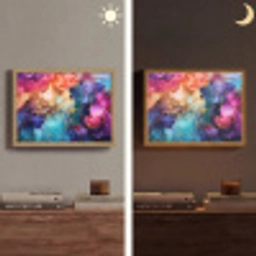 Marmer - Kleurrijk - Kleuren - Abstract Light Box met batterij (Wandlamp) middel -sfeer3
