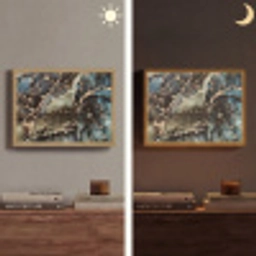 Marmer - Goud - Groen Light Box met batterij (Wandlamp) middel -sfeer3