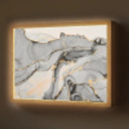 Marmer - Goud - Grijs Light Box met batterij (Wandlamp) middel -z3d_website