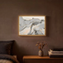 Marmer - Goud - Grijs Light Box met batterij (Wandlamp) middel -sfeer4