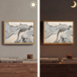 Marmer - Goud - Grijs Light Box met batterij (Wandlamp) middel -sfeer3