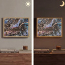 Marmer - Goud - Rosé Light Box met batterij (Wandlamp) middel -sfeer3
