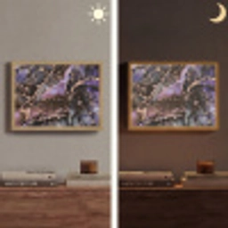 Marmer - Goud - Roze Light Box met batterij (Wandlamp) middel -sfeer3