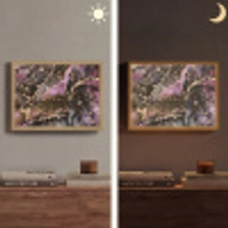 Marmer - Gold - Steen - Abstract Light Box met batterij (Wandlamp) middel -sfeer3