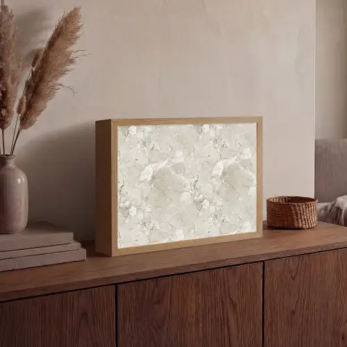 Marmer - Grijs - Aders Light Box met batterij (Wandlamp) middel 907 -sfeer2
