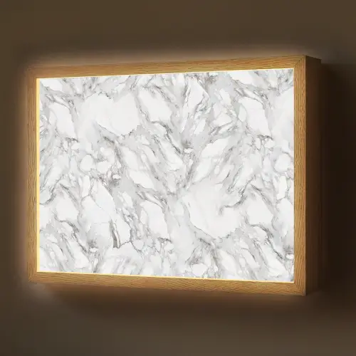 Marmer - Gelaagd - Brekend - Grijsstructuur Light Box met batterij (Wandlamp) middel 907 -z3d_website