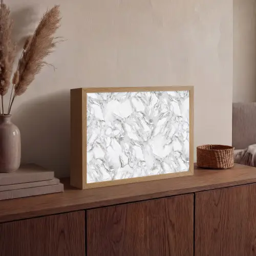 Marmer - Gelaagd - Brekend - Grijsstructuur Light Box met batterij (Wandlamp) middel 907 -sfeer2