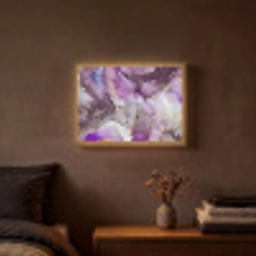 Marmer - Roze - Paars - Gold Light Box met batterij (Wandlamp) middel -sfeer4