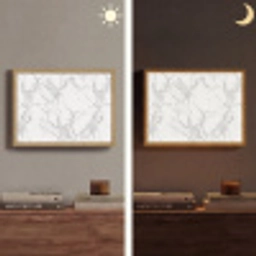 Marmer - Zuiver - Grijs - Aders Light Box met batterij (Wandlamp) middel 907 -sfeer3