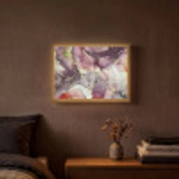 Marmer - Rood - Paars - Goud Light Box met batterij (Wandlamp) middel -sfeer4