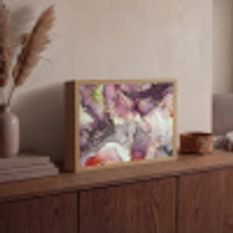 Marmer - Rood - Paars - Goud Light Box met batterij (Wandlamp) middel -sfeer2