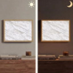 Marmer - Wit - Grijsgroen Light Box met batterij (Wandlamp) middel 907 -sfeer3