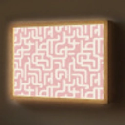 Doolhofpatroon - Roze - Wit - Abstract Light Box met batterij (Wandlamp) middel 907 -z3d_website