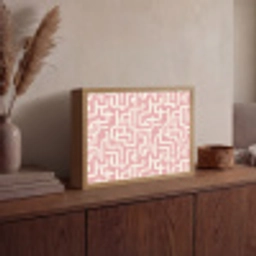 Doolhofpatroon - Roze - Wit - Abstract Light Box met batterij (Wandlamp) middel 907 -sfeer2