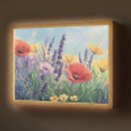 Weide - Bloemen - Kleurrijk Light Box met batterij (Wandlamp) middel -z3d_website