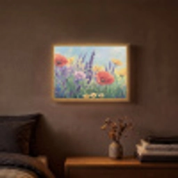 Weide - Bloemen - Kleurrijk Light Box met batterij (Wandlamp) middel -sfeer4