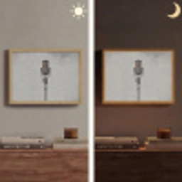 Microfoon - Vintage - Illustratie - Grijs Light Box met batterij (Wandlamp) middel -sfeer3