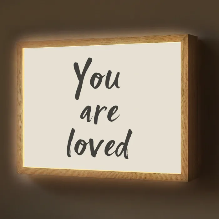 Minimalistisch - Beige - Love Light Box met batterij (Wandlamp) middel -z3d_website