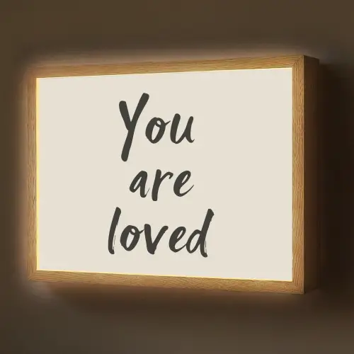 Minimalistisch - Beige - Love Light Box met batterij (Wandlamp) middel -z3d_website