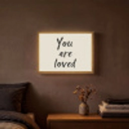 Minimalistisch - Beige - Love Light Box met batterij (Wandlamp) middel -sfeer4