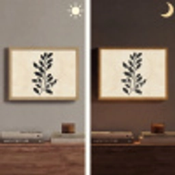 Minimalistisch - Tak - Bladeren - Zwart Light Box met batterij (Wandlamp) middel -sfeer3