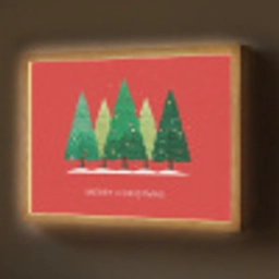 Minimalistisch - Kerstbomen - Rood - Sneeuw Light Box met batterij (Wandlamp) middel -z3d_website