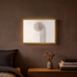 Minimalistisch - Cirkel - Lichtgrijs Light Box met batterij (Wandlamp) middel -sfeer4