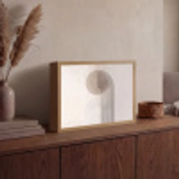 Minimalistisch - Cirkel - Lichtgrijs Light Box met batterij (Wandlamp) middel -sfeer2