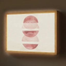 Minimalistisch - Cirkels - Roze Light Box met batterij (Wandlamp) middel -z3d_website