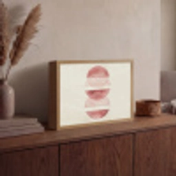 Minimalistisch - Cirkels - Roze Light Box met batterij (Wandlamp) middel -sfeer2