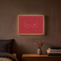 Minimalistisch - Lijnillustratie - Rood Light Box met batterij (Wandlamp) middel -sfeer4