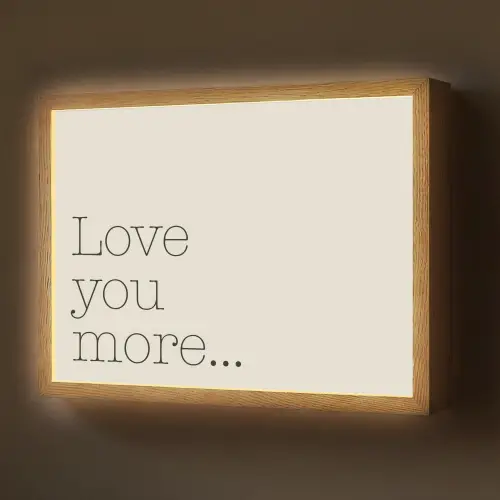Minimalistisch - Love - Beige Light Box met batterij (Wandlamp) middel -z3d_website